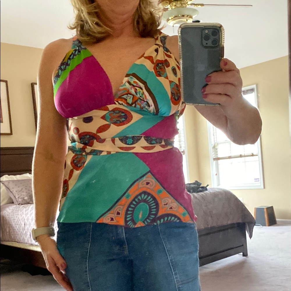 Alice & Trixie multicolored silk tank shirt